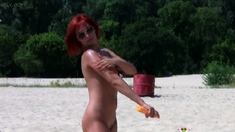 Me in nudists public beach