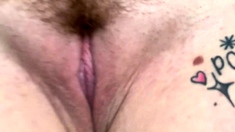 Close up hairy pussy pounded