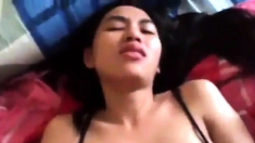 Indonesian Teen Moaning On Her Back