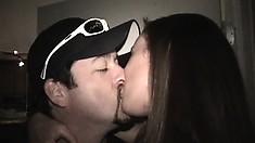 Interracial college chicks make out and go wild at a frat party