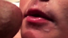 Close-up of CIM with cum play and cum cleanup
